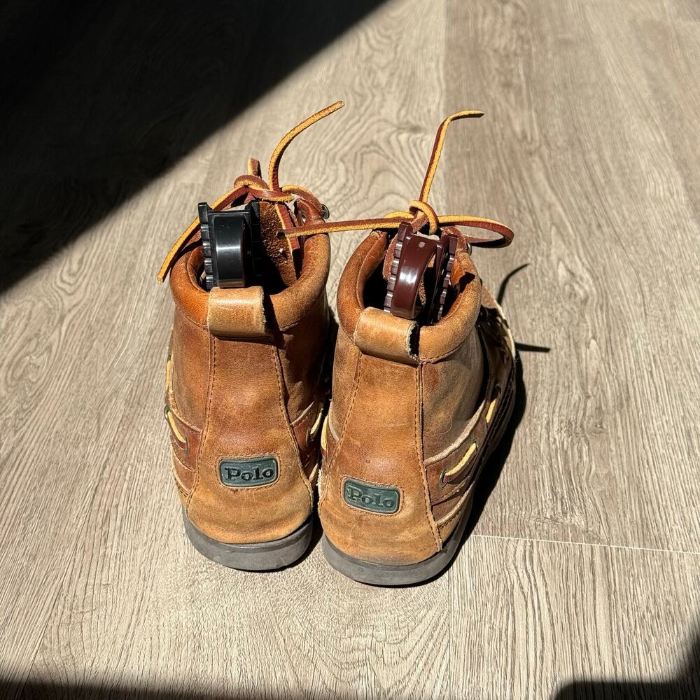VTG Polo Country Ralph Lauren Women’s 6.5B Leather Moc Toe Ranger Hiking Boots - Picture 4 of 16